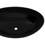 vidaXL Lavabo ovale Céramique 40 x 33 cm Noir