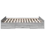 vidaXL Cadre de lit avec tiroirs sans matelas sonoma gris 150x200 cm