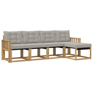 vidaXL Ensemble de canapés d'extérieur 5 pc Blanc et gris clair
