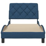 vidaXL Cadre de lit sans matelas bleu 90x200 cm tissu