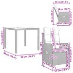 vidaXL Ensemble de repas extérieur 5 Pièces Beige et Gris clair