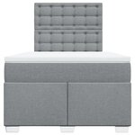 vidaXL Sommier à lattes de lit et matelas gris clair 120x190 cm tissu