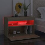 vidaXL Tables de chevet à LED 2 Pièces Chêne sonoma 60x35x40 cm