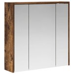 vidaXL Armoire Miroir de Salle de Bain Chêne fumé 63 5 x 16 x 62 5 cm