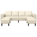vidaXL Sofa en tissu avec coussin Crème 208 cm Tissu en velours côtelé