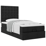 vidaXL Cadre de lit ottoman avec matelas noir 80x200 cm tissu