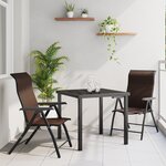 vidaXL Set de jardin 3 pièces Marron Poly Rattan