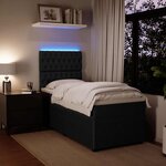 vidaXL Sommier à lattes de lit avec matelas Noir 90x190 cm Velours