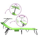 vidaXL Chaise longue pliante 2 Pièces Vert 56 x 190 x 81cm tissu