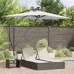 vidaXL Parasol banane à mât déporté Couleur sable 294 x 200 x 254 cm