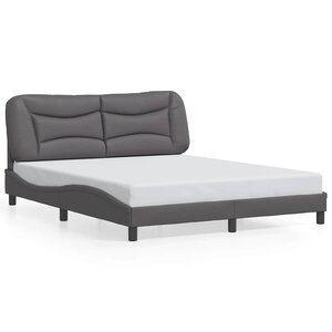 vidaXL Cadre de lit sans matelas Hvar gris 160x200 cm similicuir