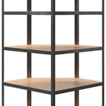 vidaXL Étagère d'angle 5 niveaux Gris Acier et bois d'ingénierie