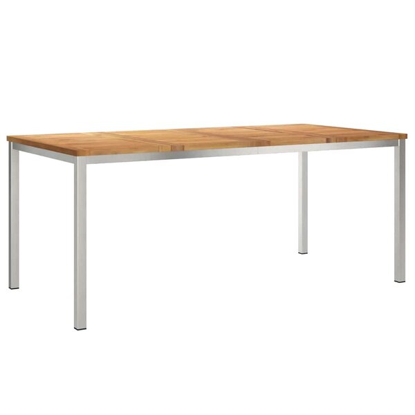 vidaXL Table à manger d'extérieur Marron Bois de teck solide
