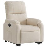 vidaXL Fauteuil inclinable électrique beige tissu microfibre