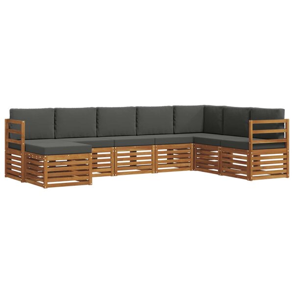vidaXL Ensemble de canapés d'extérieur 8 Pièces Naturel et Anthracite