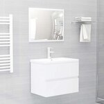 vidaXL Ensemble de meubles de salle de bain 2 Pièces blanc brillant