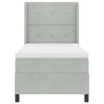 vidaXL Lit à ressorts avec matelas Gris clair 100 x 200 cm Velours