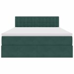 vidaXL Lit de Rangement avec matelas Vert foncé 140 x 200 cm Velours