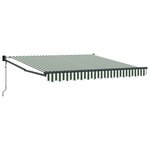 Auvent rétractable automatique vidaXL Vert et Blanc 350x250 cm