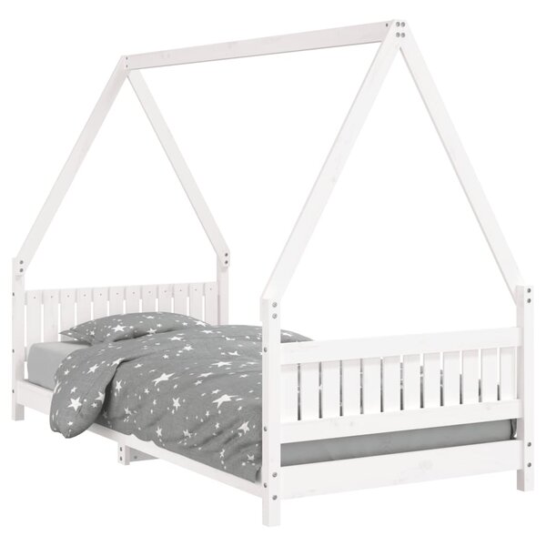 vidaXL Cadre de lit pour enfants blanc 90x200 cm bois de pin massif