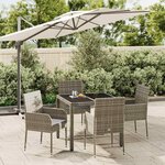 vidaXL Ensemble à manger de jardin 5 Pièces coussins gris résine tressée