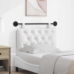 vidaXL Tête de lit suspendue Blanc Tissu