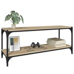 vidaXL Meuble TV Chêne sonoma 100x33x41 cm Bois d'ingénierie et acier