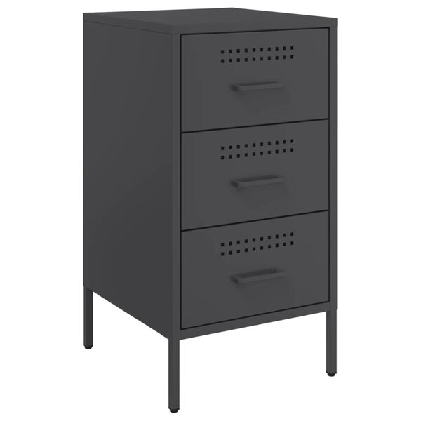 vidaXL Table de chevet noir 36x39x68 cm acier laminé à froid