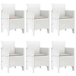 vidaXL Ensemble de salle à manger pour jardin 7 Pièces Blanc Rattan Polt