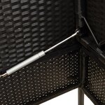 vidaXL Banc de jardin avec coussins noir résine tressée