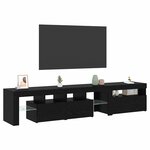 vidaXL Meuble TV 2 Pièces Chêne noir 200 x 36 5 x 40 cm Bois d'ingénierie