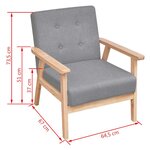 vidaXL Fauteuil gris foncé tissu