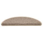 vidaXL Tapis d'escalier autocollants 15 Pièces 56x17x3 cm Beige foncé
