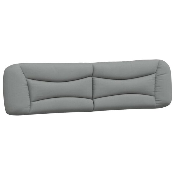 vidaXL Coussin de tête de lit gris clair 200 cm tissu
