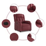 vidaXL Fauteuil inclinable électrique Rouge bordeaux Similicuir