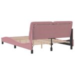 vidaXL Cadre de lit avec LED sans matelas rose 140x200 cm velours