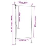 vidaXL Store roulant d'extérieur 120 x 270 cm Crème