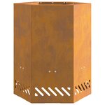 vidaXL Foyer sans fumée hexagonal 38x38x51 cm en acier résistant aux intempéries