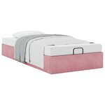 vidaXL Cadre de lit ottoman sans matelas rose 100x200 cm velours