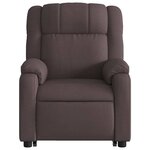 vidaXL Fauteuil inclinable de massage Marron foncé Tissu