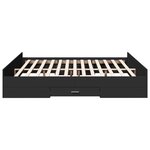 vidaXL Cadre de lit avec tiroirs sans matelas noir 200x200 cm