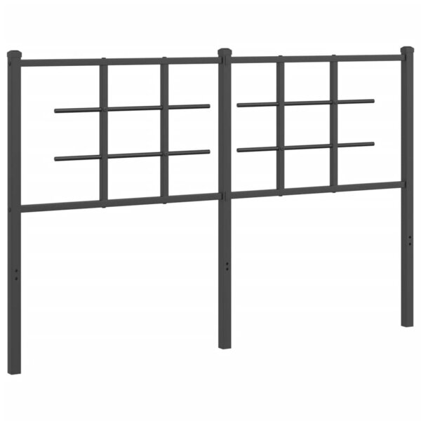 vidaXL Tête de lit métal noir 140 cm