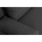 Banquette convertible 3 places avec coffre de rangement - Tissu Gris Anthracite - 187 x 91 x 82 cm - TEIJO
