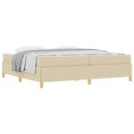 vidaXL Cadre de lit avec matelas Crème 200 x 200 cm tissu