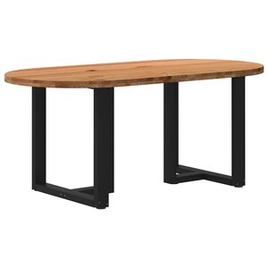 vidaXL Table à manger marron clair bois de chêne massif ovale