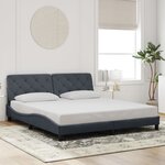 vidaXL Cadre de lit sans matelas gris foncé 200x200 cm velours