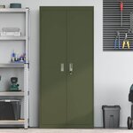 vidaXL Armoire de rangement 2 Pièces Vert olive 80 x 40 x 180 cm Acier