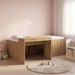 vidaXL Lit haut pour enfants avec bureau Chêne artisanal 80 x 200 cm