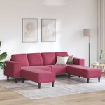 vidaXL Canapé de salon 3 Pièces Bordeaux 250 x 188 x 76 cm