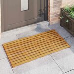 vidaXL Tapis de bain Uni Marron 100 x 53 cm bois